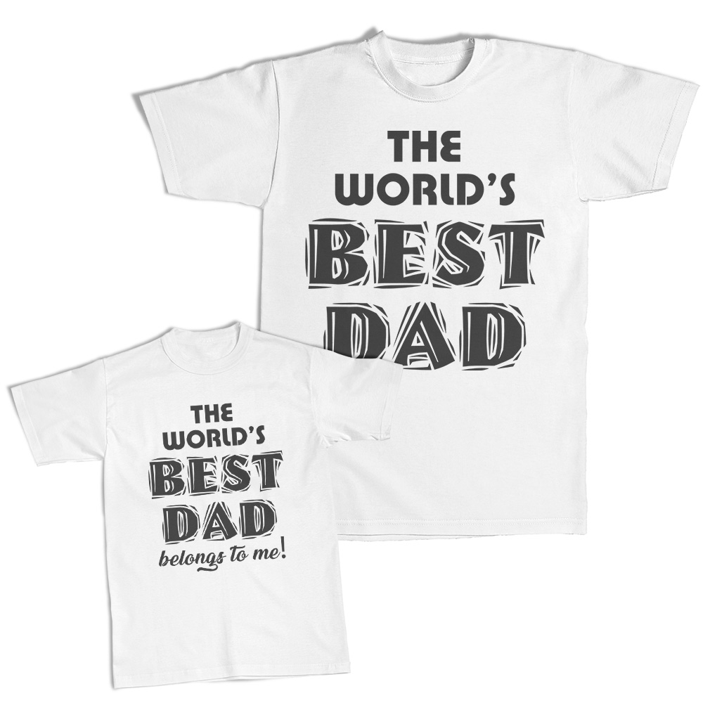 Dad and Son Matching Outfits Clothes The Worlds Best Dad - The Belongs to Me - Picture 6 of 6
