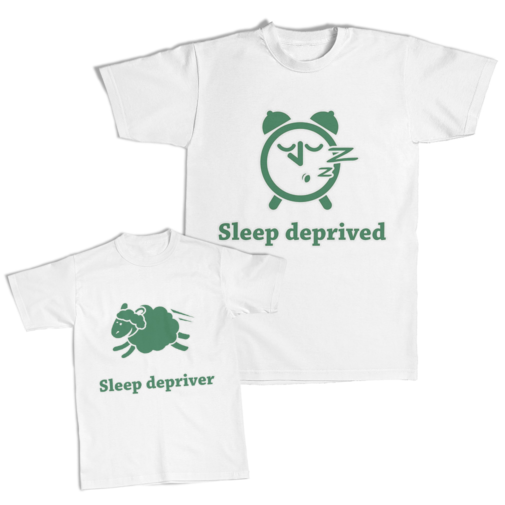 Dad and Son Matching Outfits Clothes Sleep Deprived Alarm Clock - Depriver Sheep
