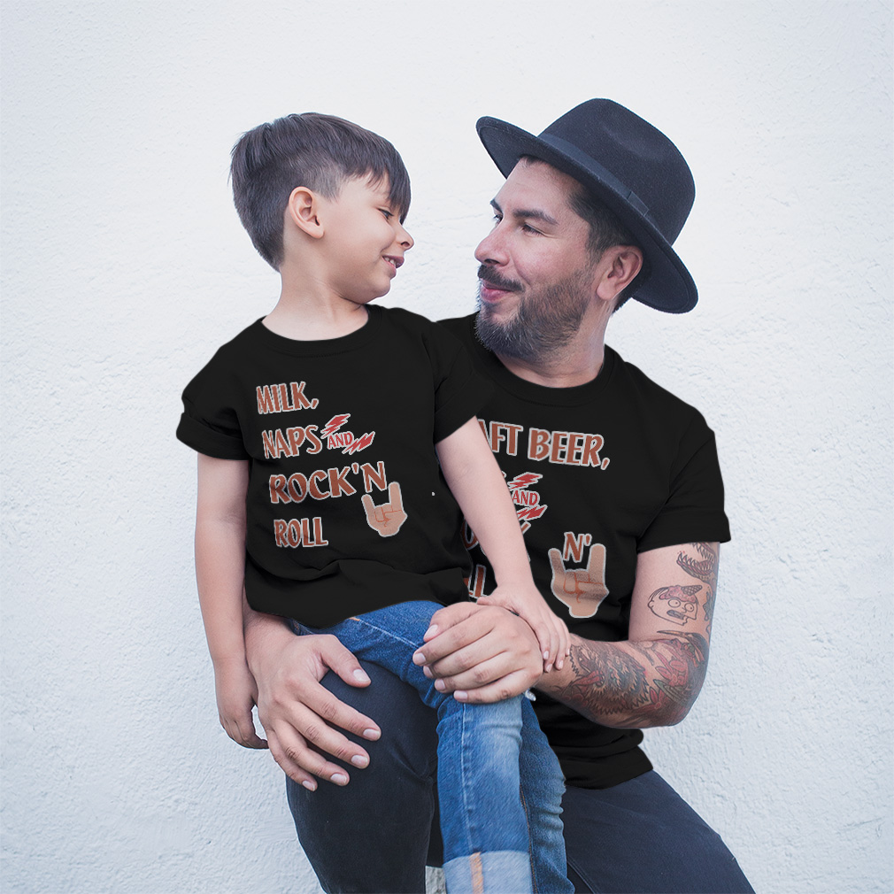 Dad and Son Matching Outfits Clothes Play Tennis Daddy Craft Beer Naps Rock Roll - Picture 4 of 6