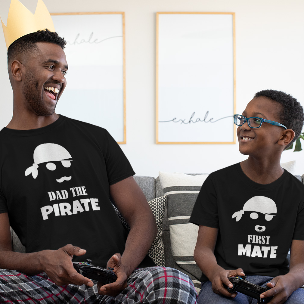 Dad and Son Matching Outfits Clothes Dad Pirate Beard Little Mate Baby Pacifier